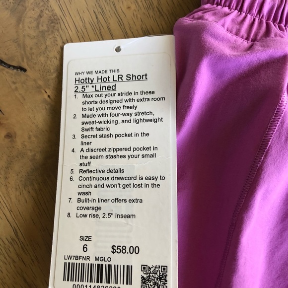 Lululemon Hotty hots in magenta glow- size 6 - Picture 4 of 5